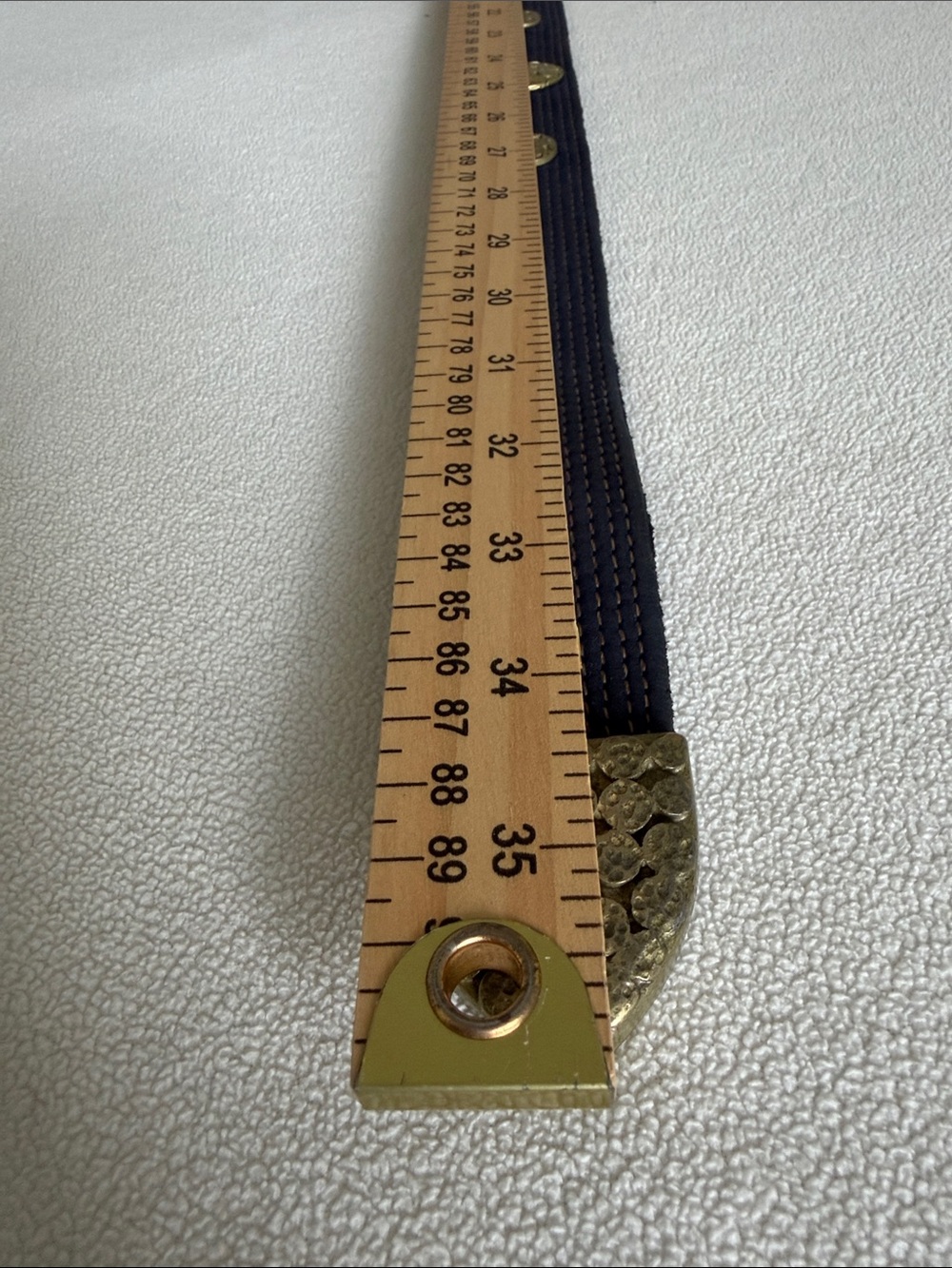 Sand Castle Navy Blue Women's Belt with Brass Hardware - Picture 4 of 6